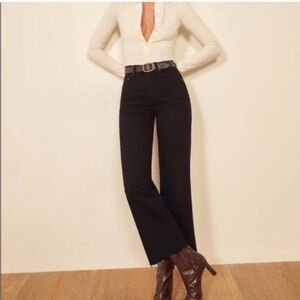 Reformation Emma Jeans High Rise Wide Leg Black Size 24